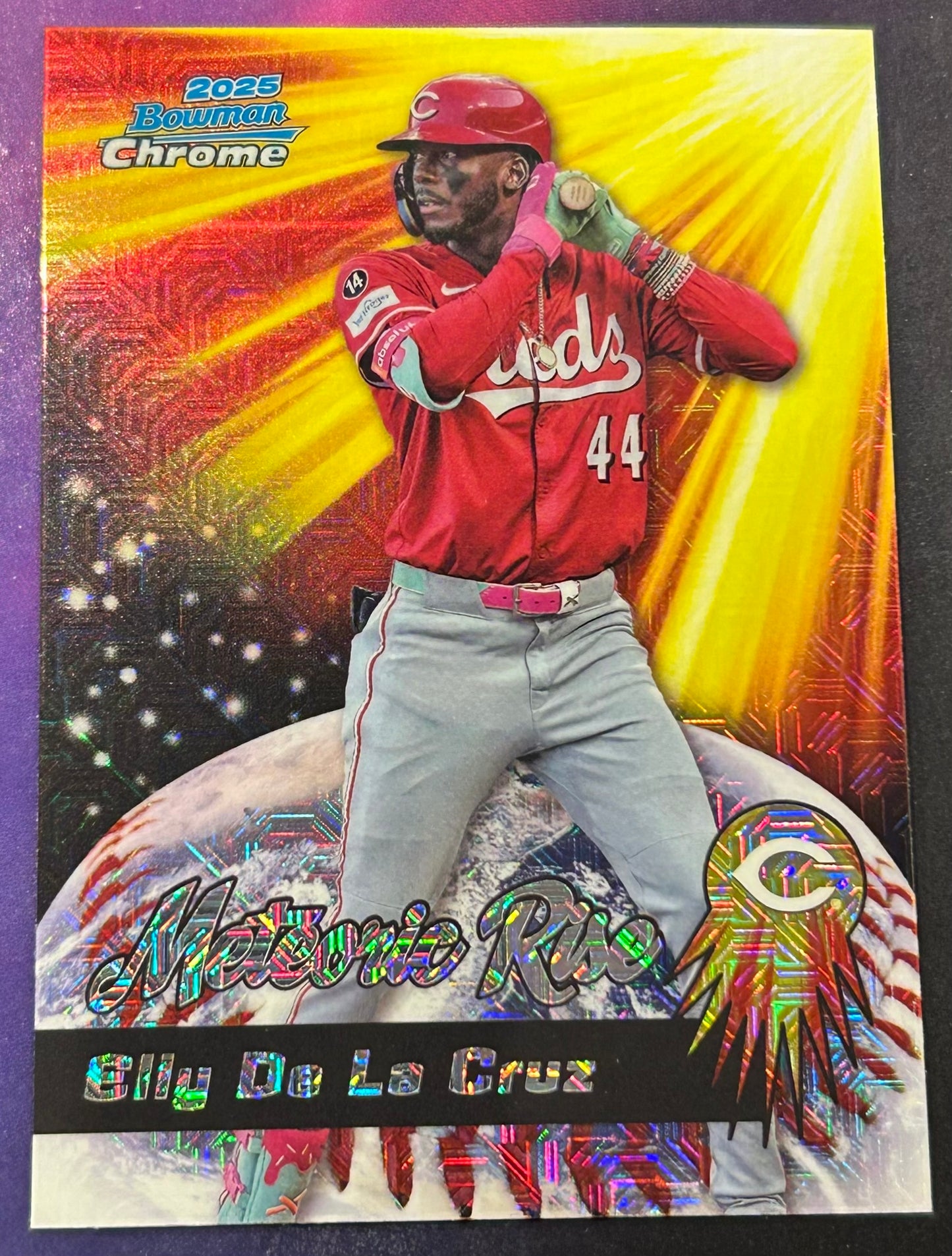 * Elly De La Cruz 2025 Bowman Chrome “Meteoric Rise” Insert Card