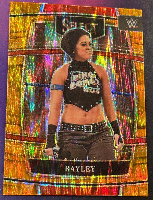 * Bayley 20222 Panini Select Orange Prizm Concourse Refractor Card