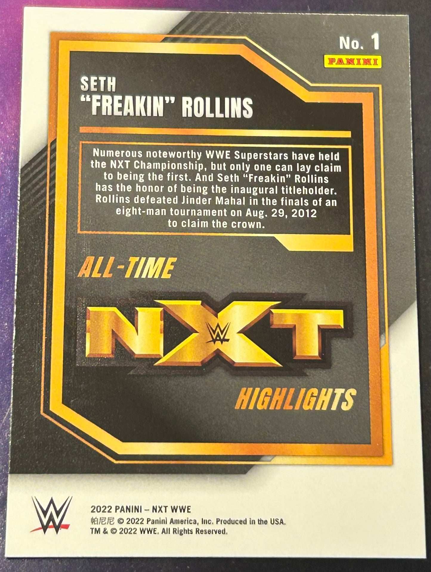 * Seth Rollins 2022 NXT WWE Card #1