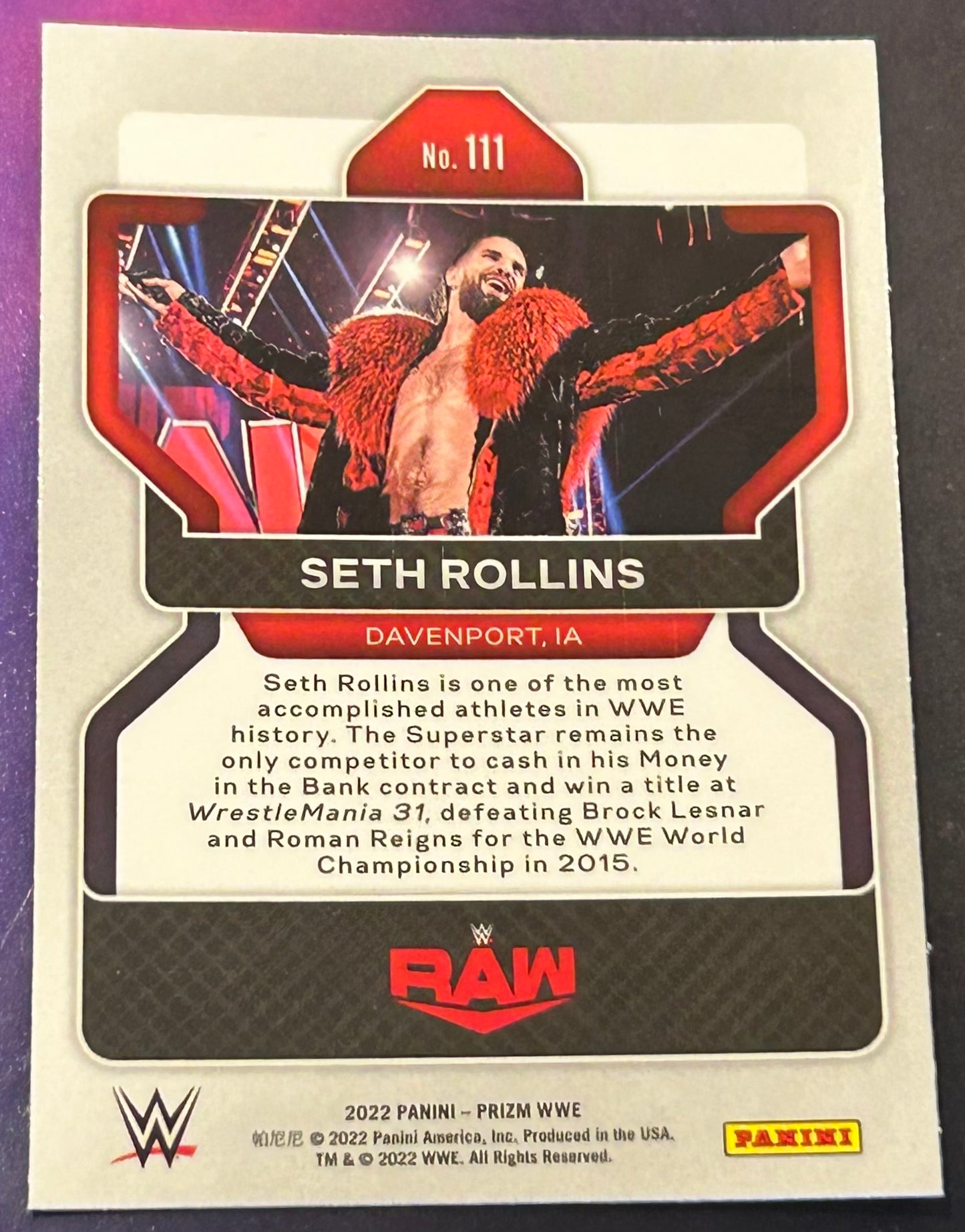 * Seth Rollins 2022 WWE Panini Prizm Card