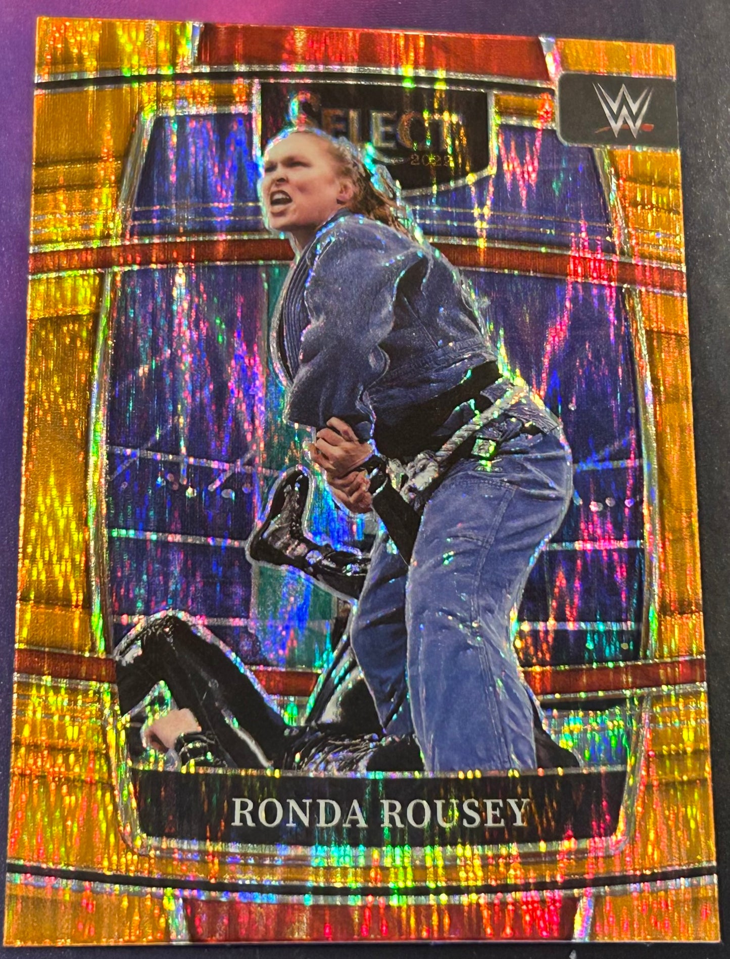 * Seth Rollins 2022 WWE Panini Select Orange Flash Prizm Concourse Refractor Card
