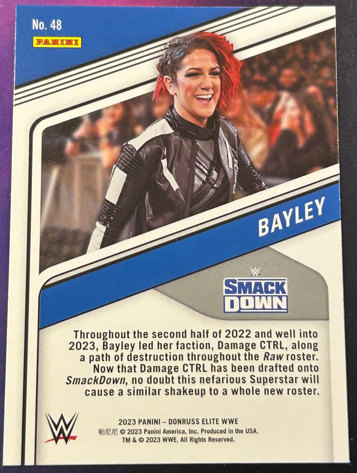 * Bayley 2023 WWE Panini Donruss Elite RED PARALLEL Card