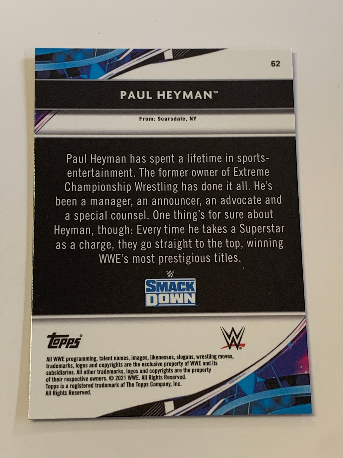 Paul Heyman 2021 WWE Topps Finest