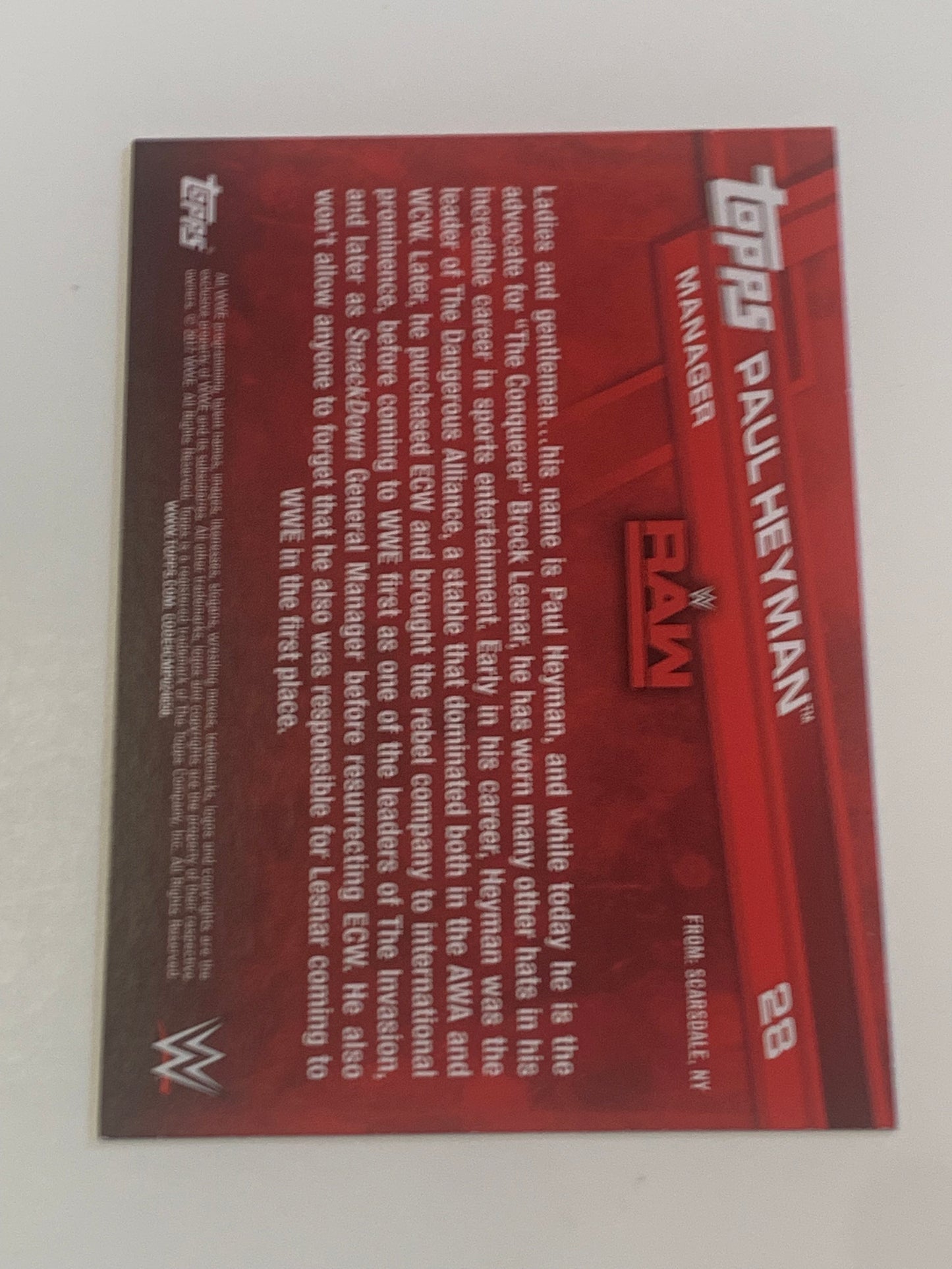 Paul Heyman 2017 WWE Topps #28