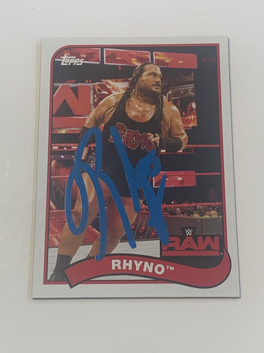 Rhyno SIGNED 2018 Topps Heritage Card #62 COA