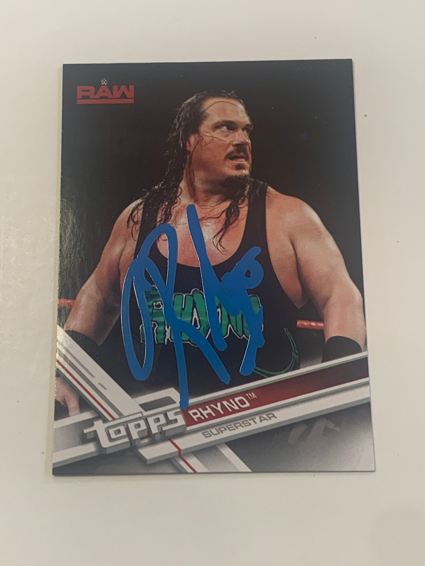 Rhyno SIGNED 2017 Topps Card #132 COA