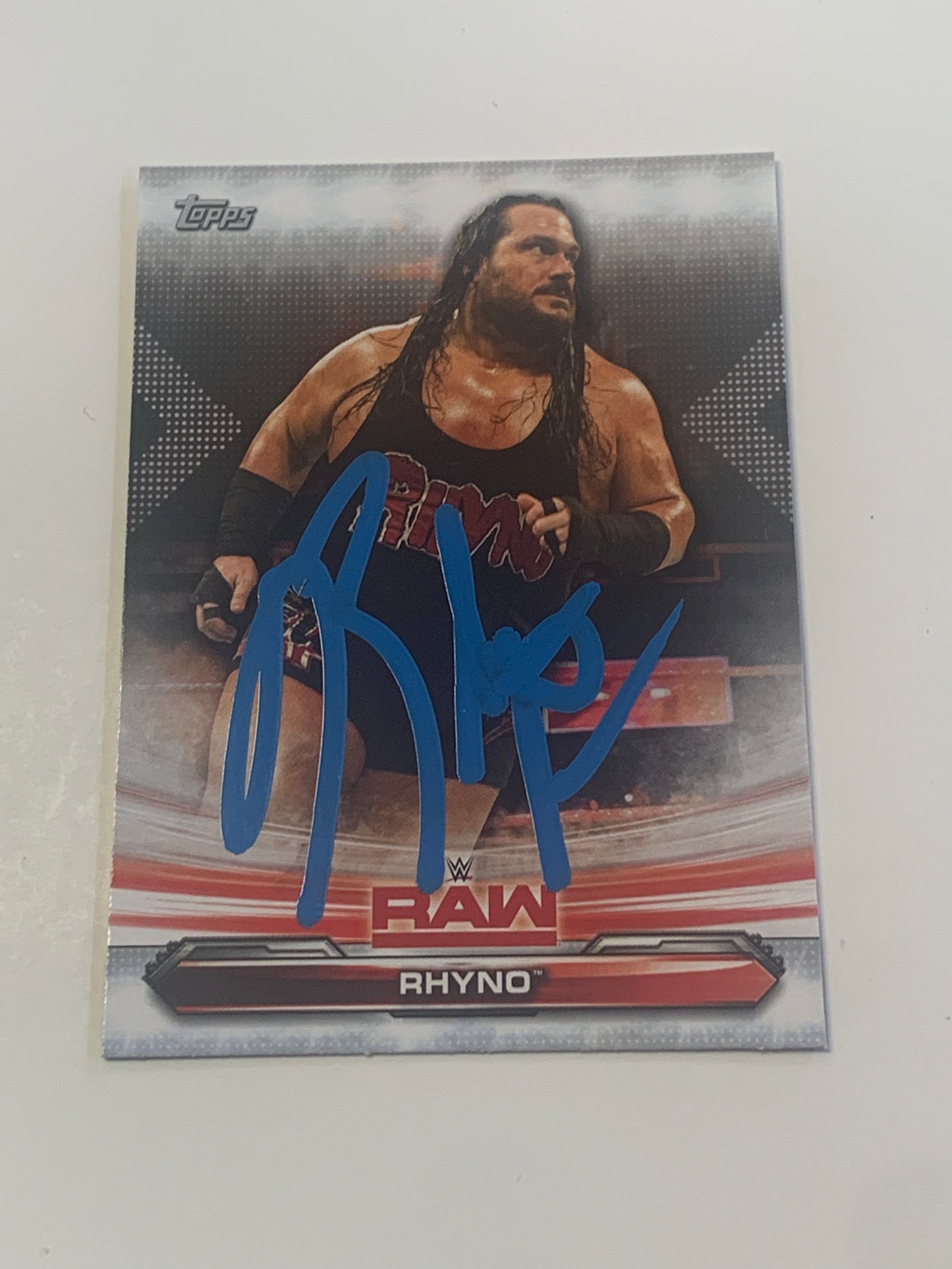 Rhyno SIGNED 2019 Topps Card #59 COA