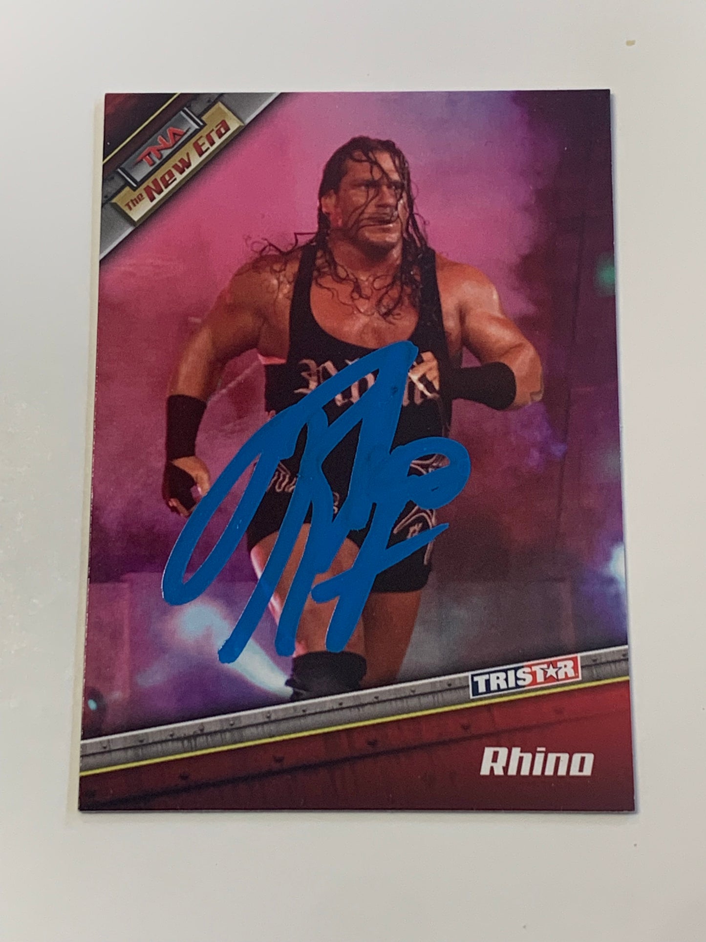 Rhino SIGNED 2010 TNA Impact Card #62 COA