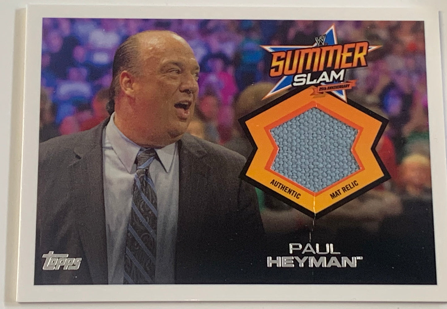 Paul Heyman 2013 WWE Topps Summer Slam Authentic Mat Relic (Creased)