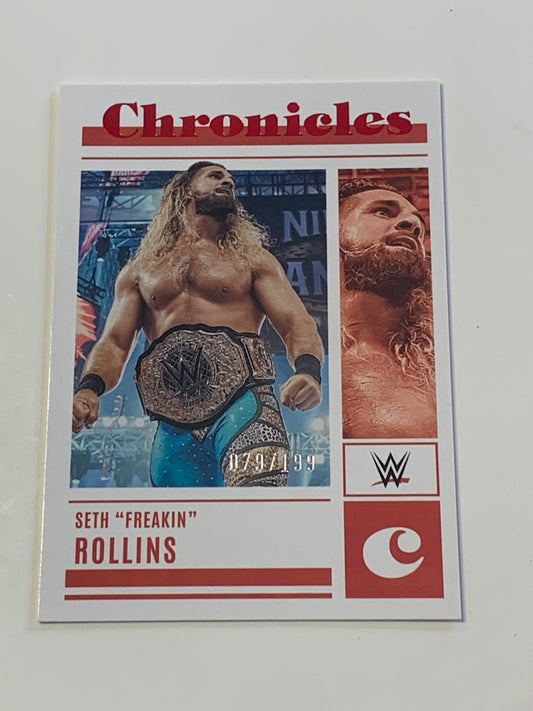 Seth Rollins 2023 WWE Chronicles RED Parallel Card #/199