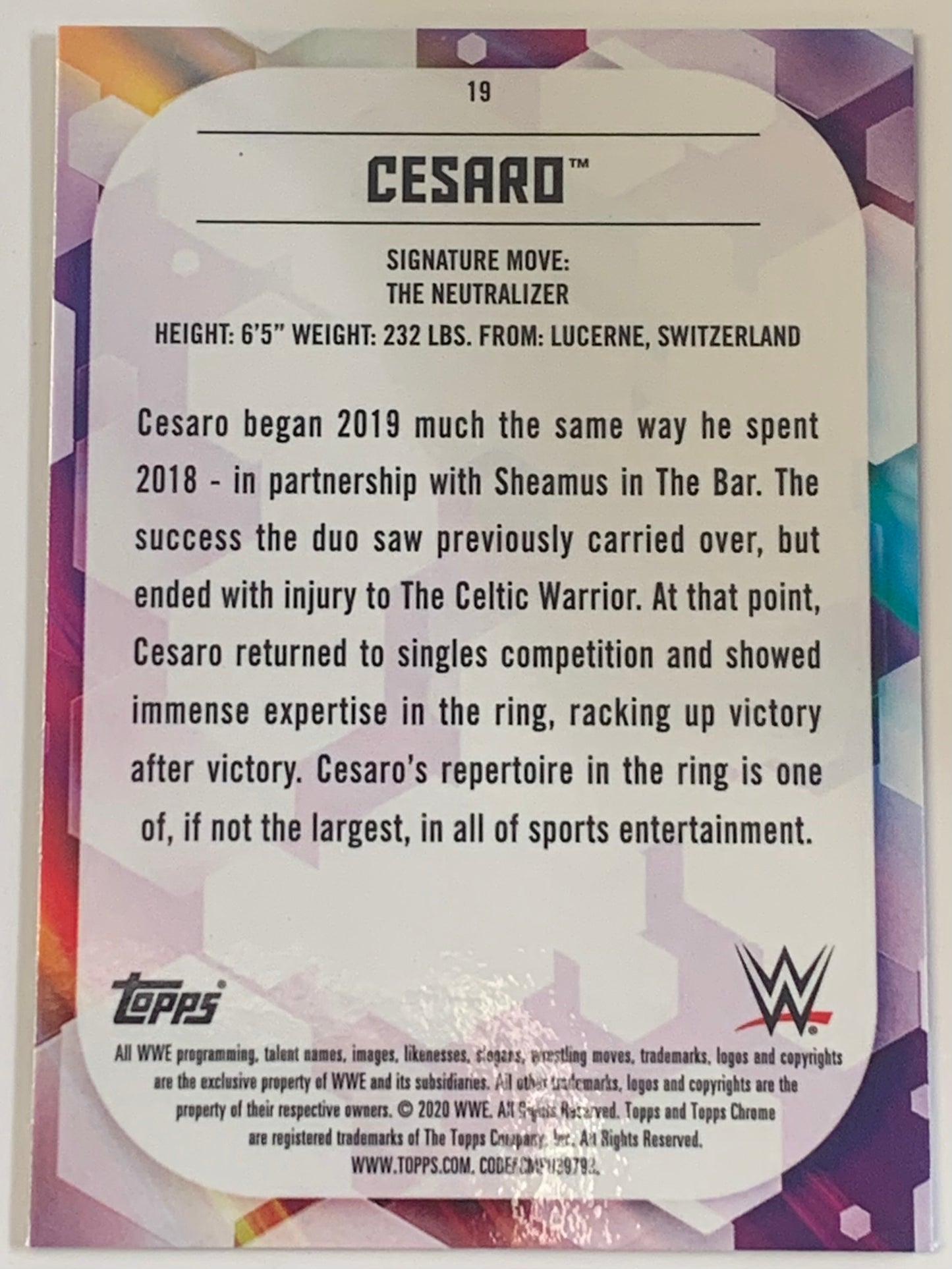 Cesaro 2020 WWE Topps Chrome X-Fractor