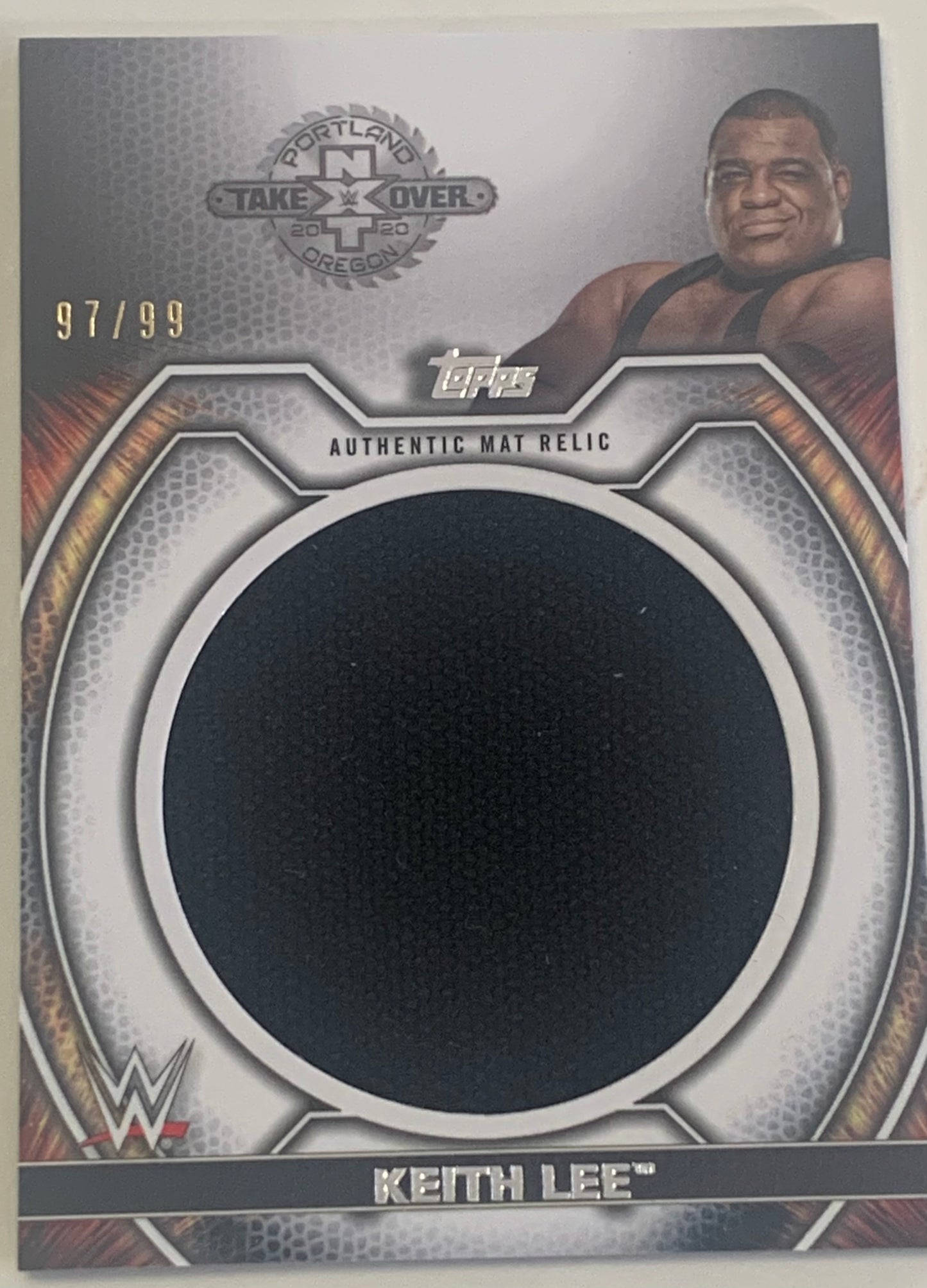 Keith Lee 2021 WWE Topps Undisputed Authentic Mat Relic Card #/99