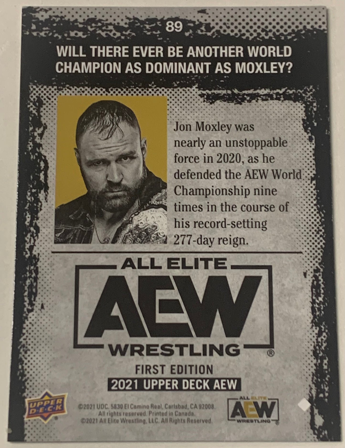 Jon Moxley aka Dean Ambrose AEW 2021 UD Upper Deck Magazine Card