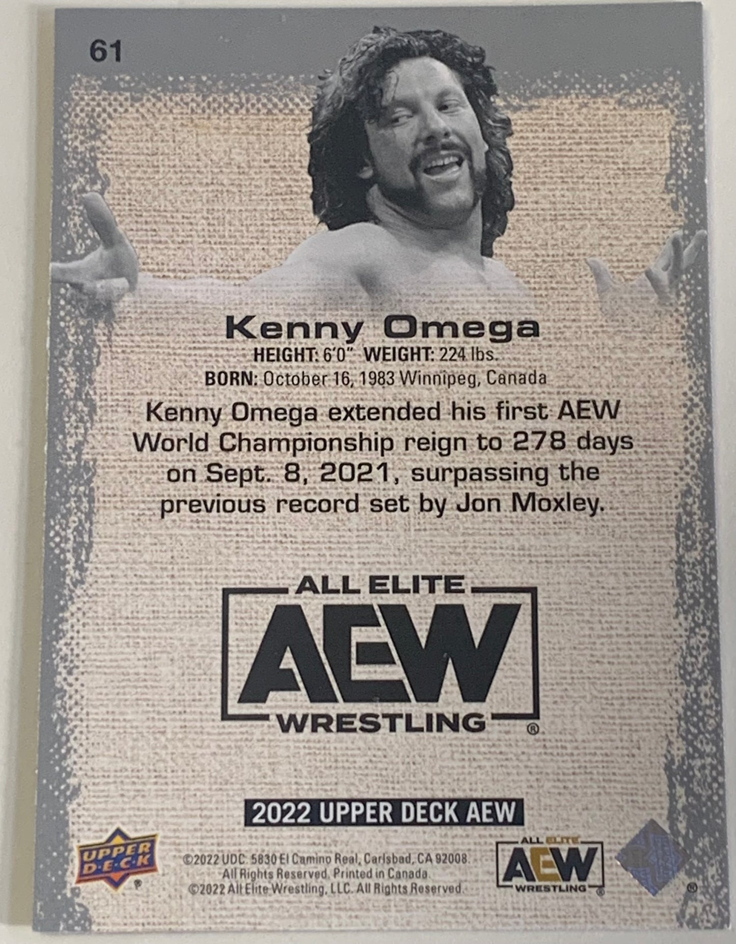Kenny Omega 2022 UD Upper Deck Gold Card