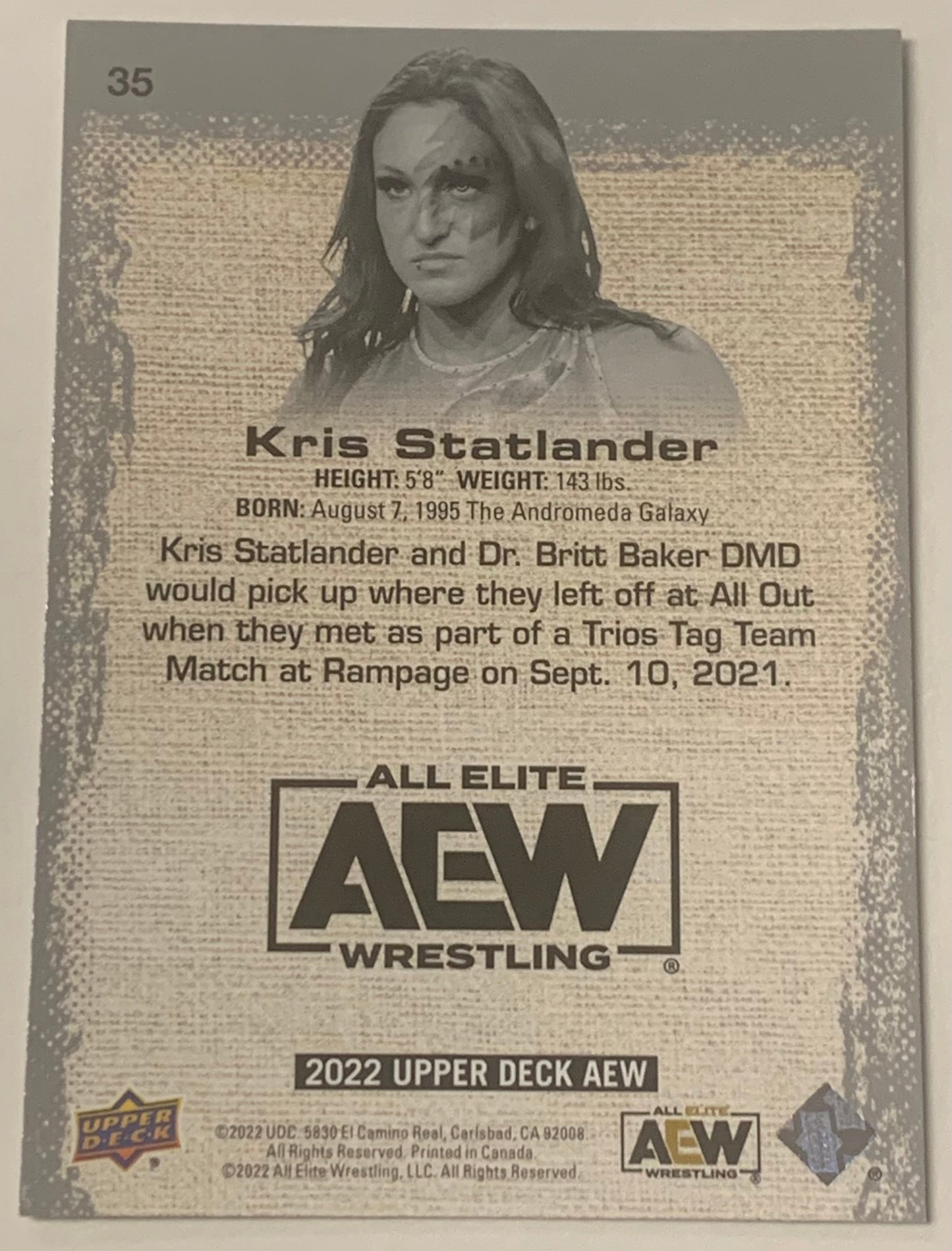 Kris Statlander 2022 AEW UD Upper Deck Card