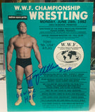 Tony Atlas Signed WWF Championship Wrestling Official Program 6/28/1982 (Comes w/COA)