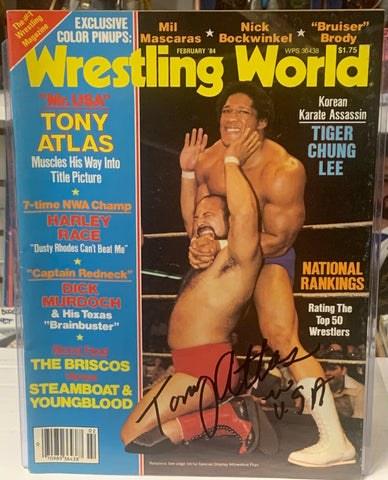 Tony Atlas Signed “Wrestling World Magazine Feb.1984 (Comes w/COA)