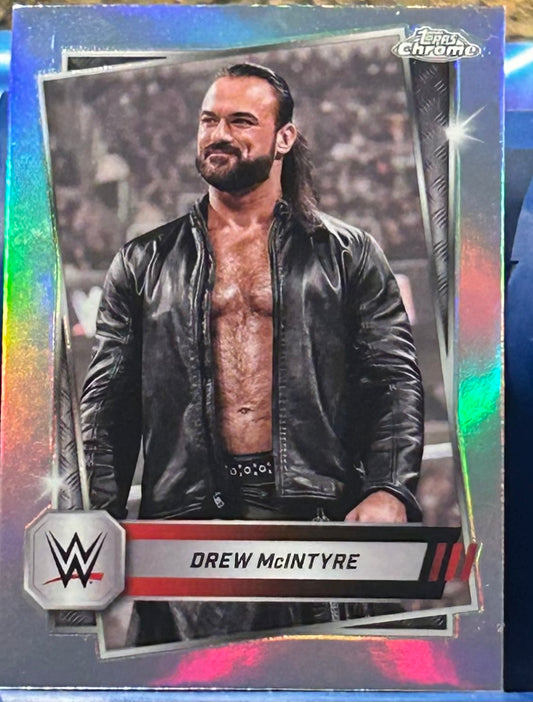 * Drew McIntyre 2025 WWE Topps Chrome Refractor Card