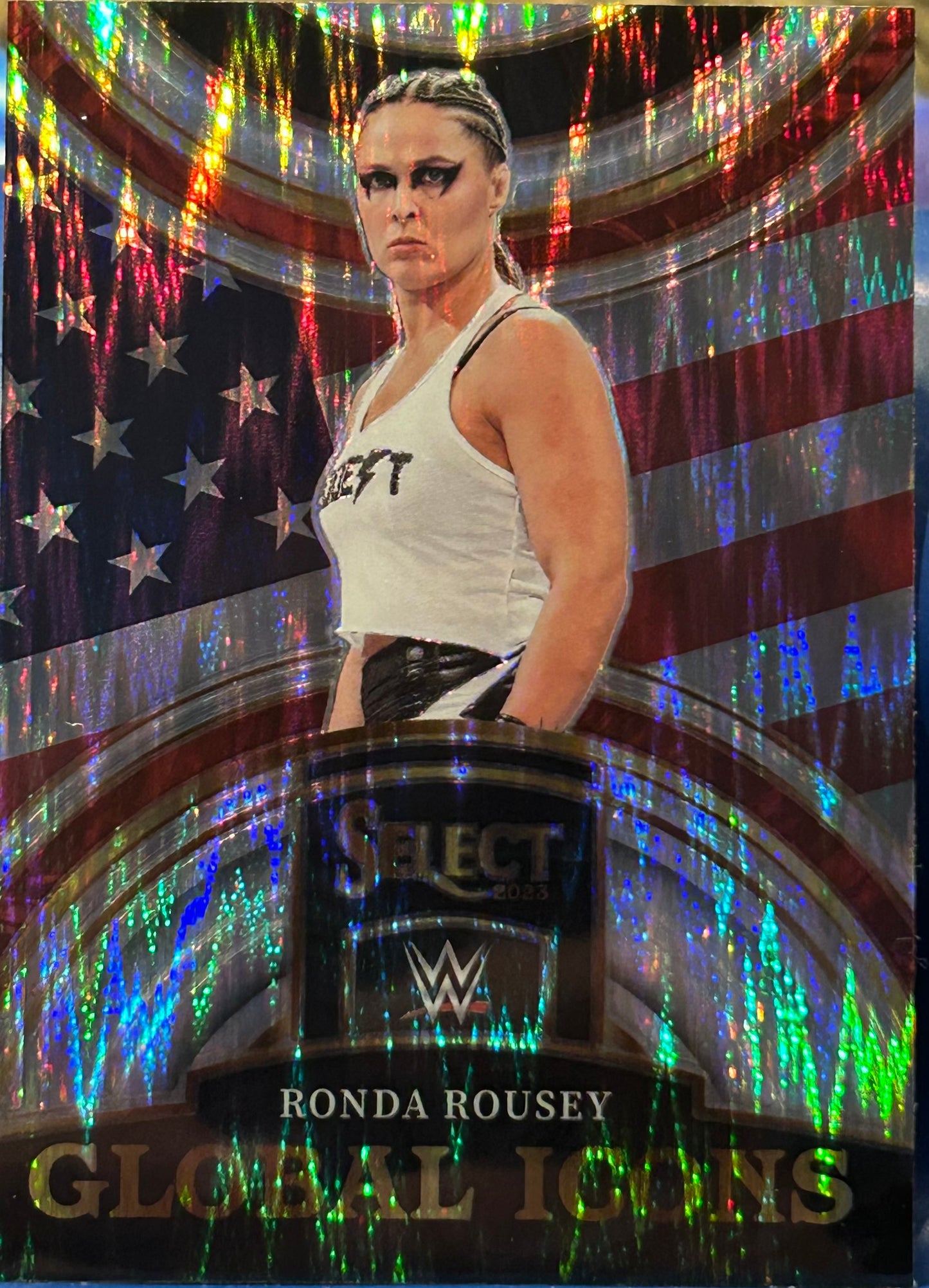 * Ronda Rousey 2023 WWE Select Silver Flash Prizm Refractor Card