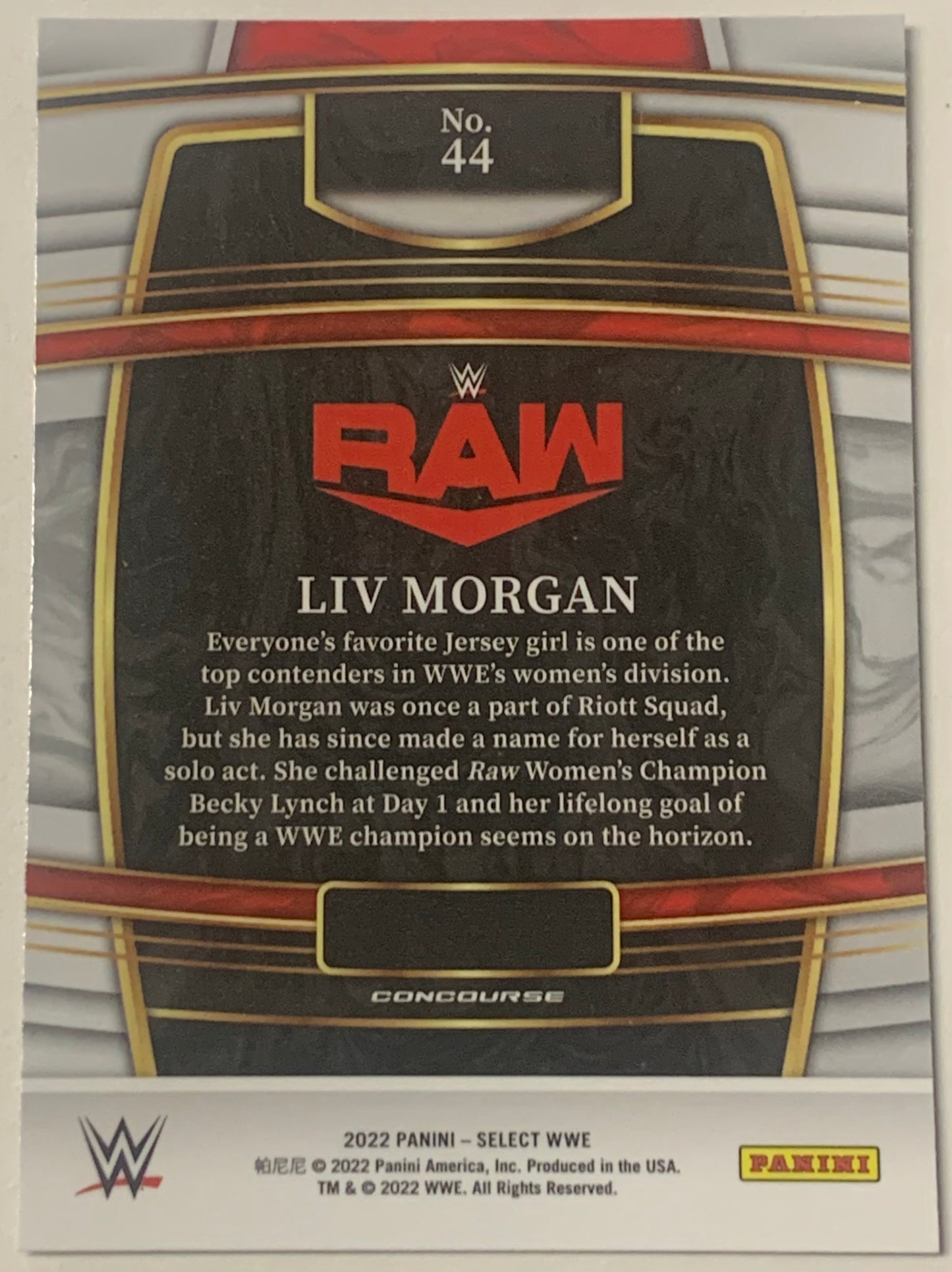 Liv Morgan 2022 WWE Panini Select Concourse #44