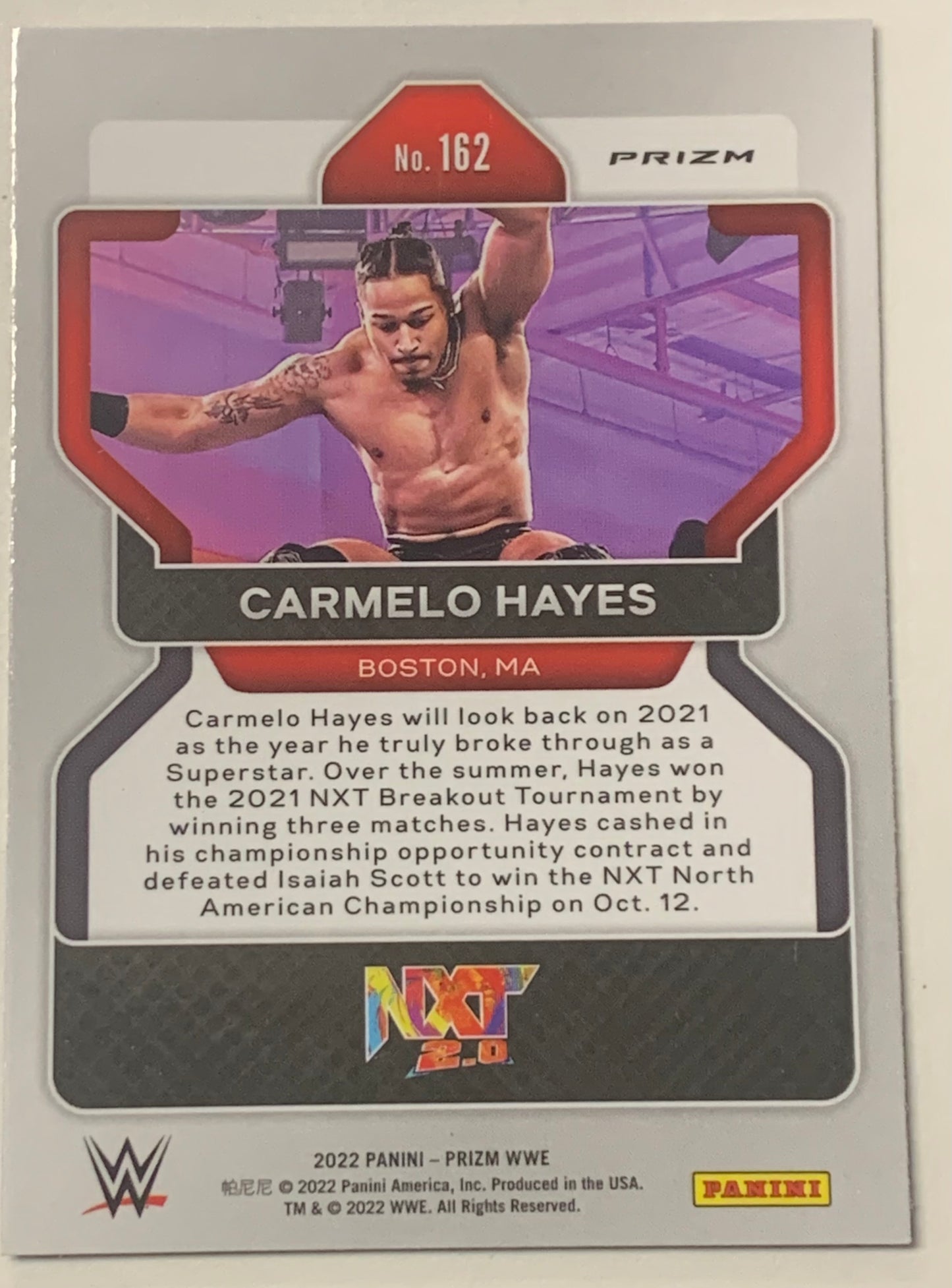 Carmelo Hayes 2022 WWE Panini Prizm Red, White & Blue RC
