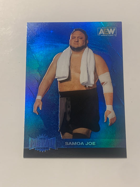 Samoa Joe 2022 AEW Metal Universe Blue Spectrum Parallel Card