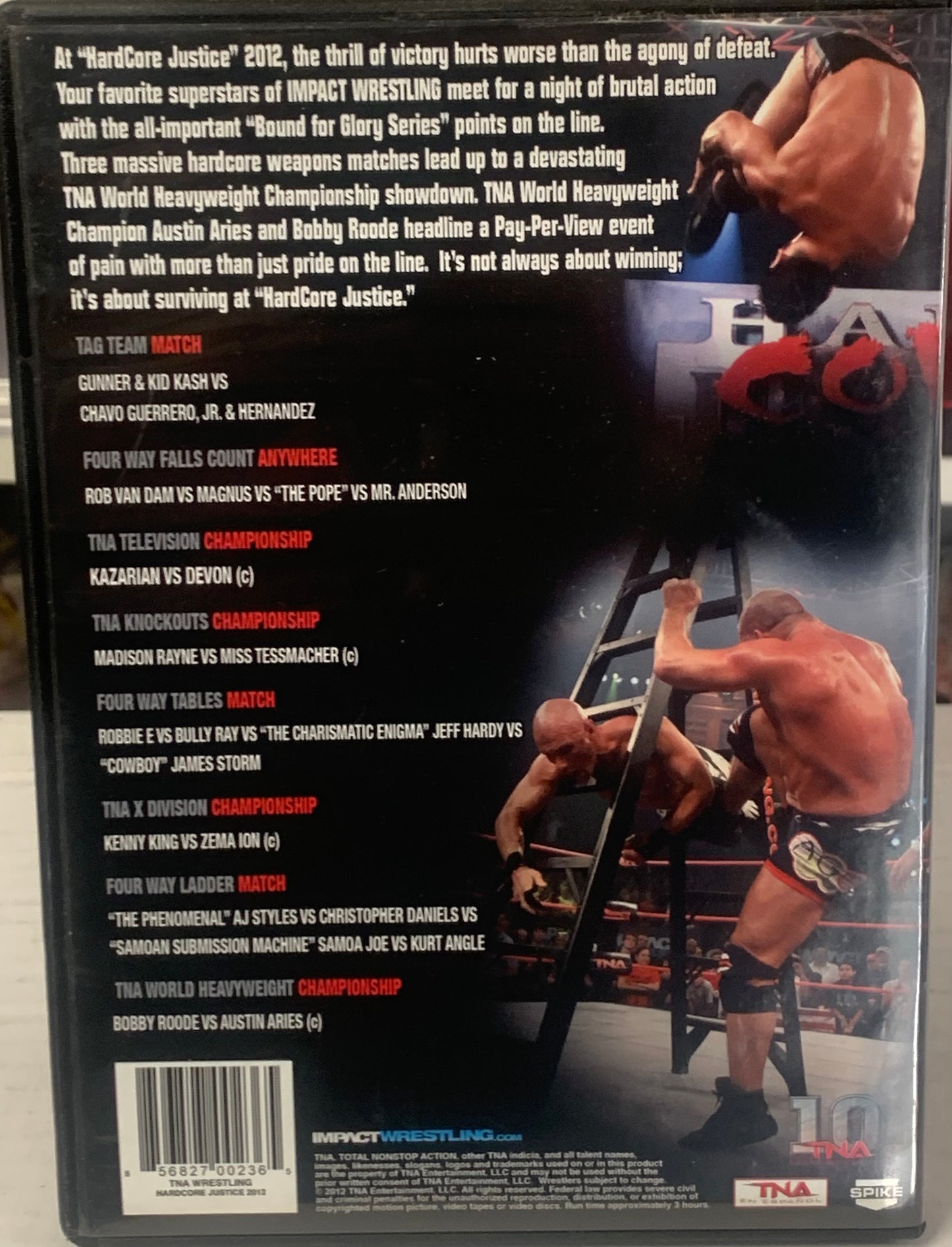 TNA DVD “Hardcore Justice 2012” (2-Disc Set) Tables, Ladders & Chairs