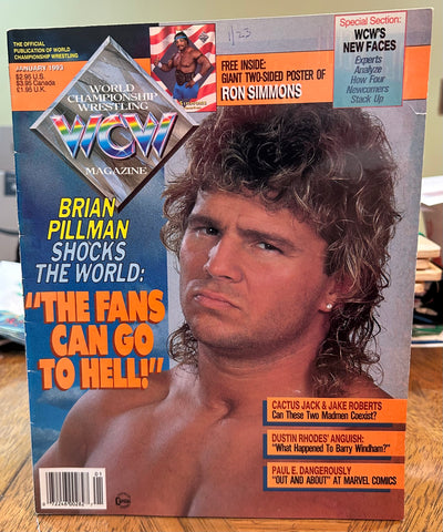 WCW Official Magazine January 1993 (Double Sided Ron Simmons Poster Inside)