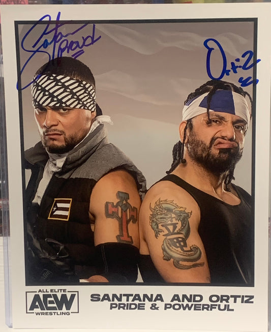 Santana & Ortiz Signed AEW 8x10 Color Photo (Comes w/COA)