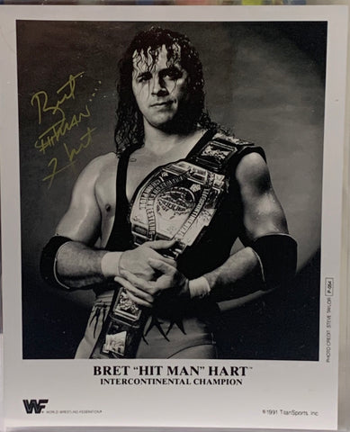 Bret “The Hitman” Hart Signed 8x10 Classic Photo (Comes w/COA)