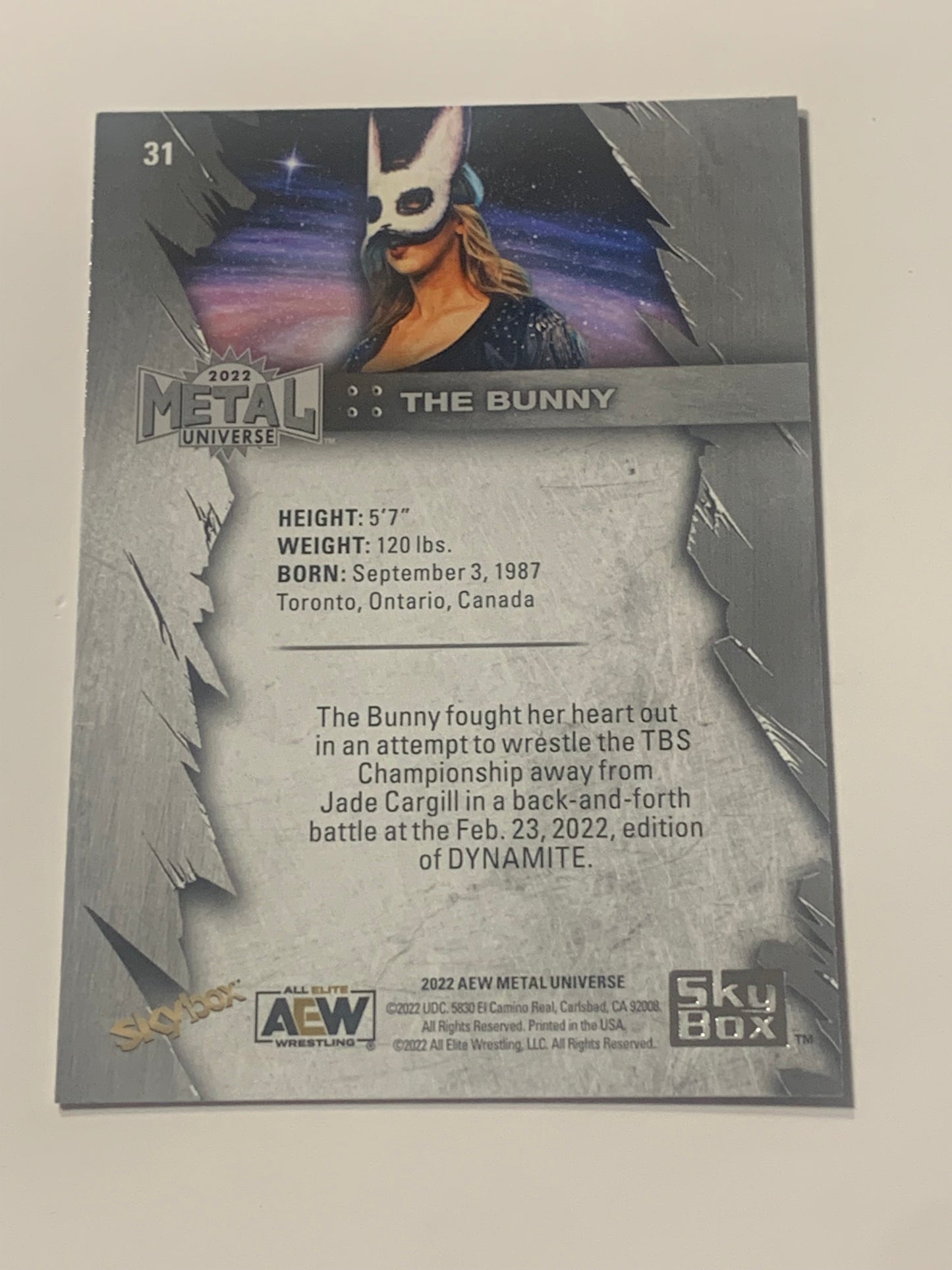 The Bunny 2022 AEW Skybox Metal Universe #31