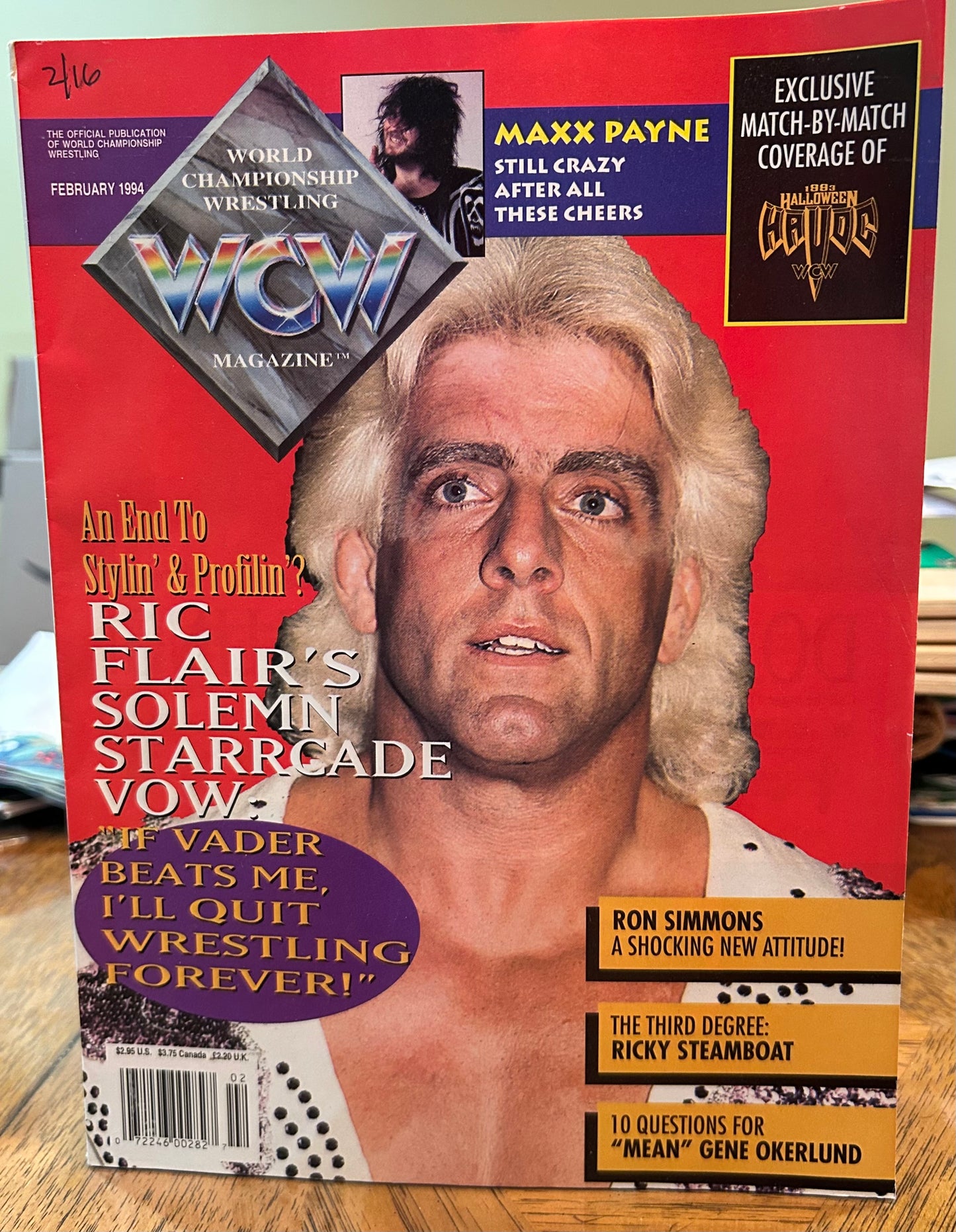 WCW Official Magazine February 1994 RIC FLAIR