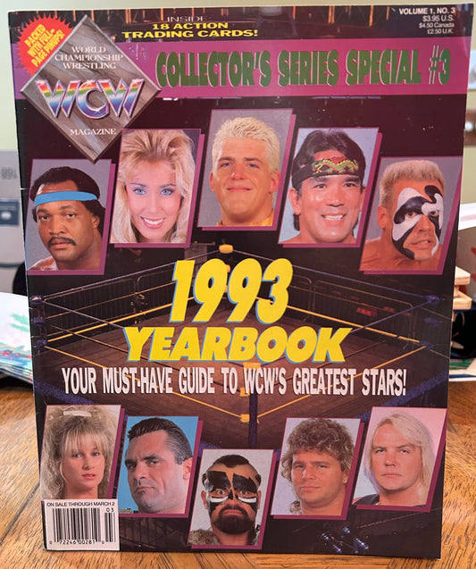 WCW Official Magazine Vol. 1,#3 (Collector’s Cards Inside, Cactus Jack Rookie Card)
