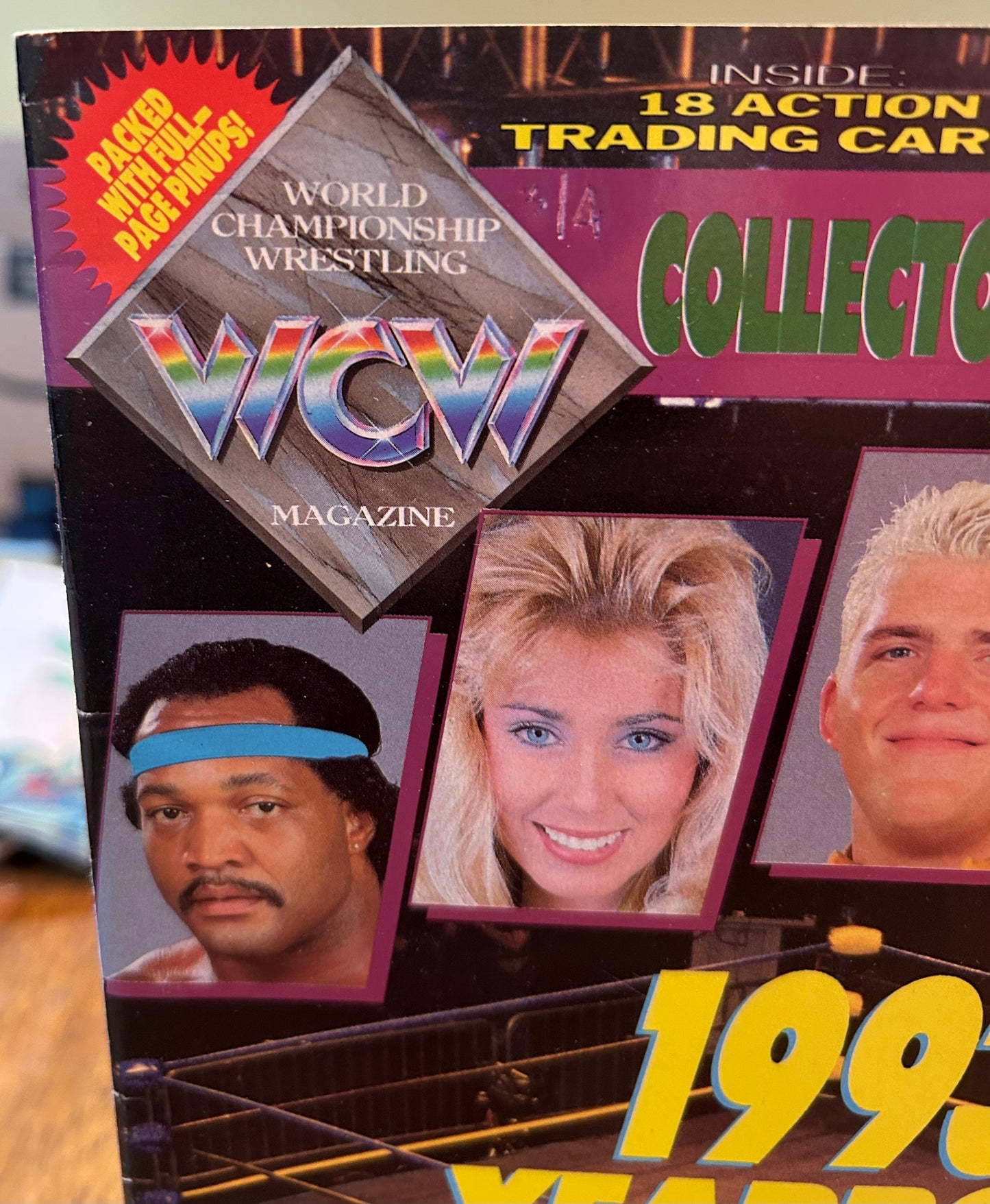 WCW Official Magazine Vol. 1,#3 (Collector’s Cards Inside, Cactus Jack Rookie Card)
