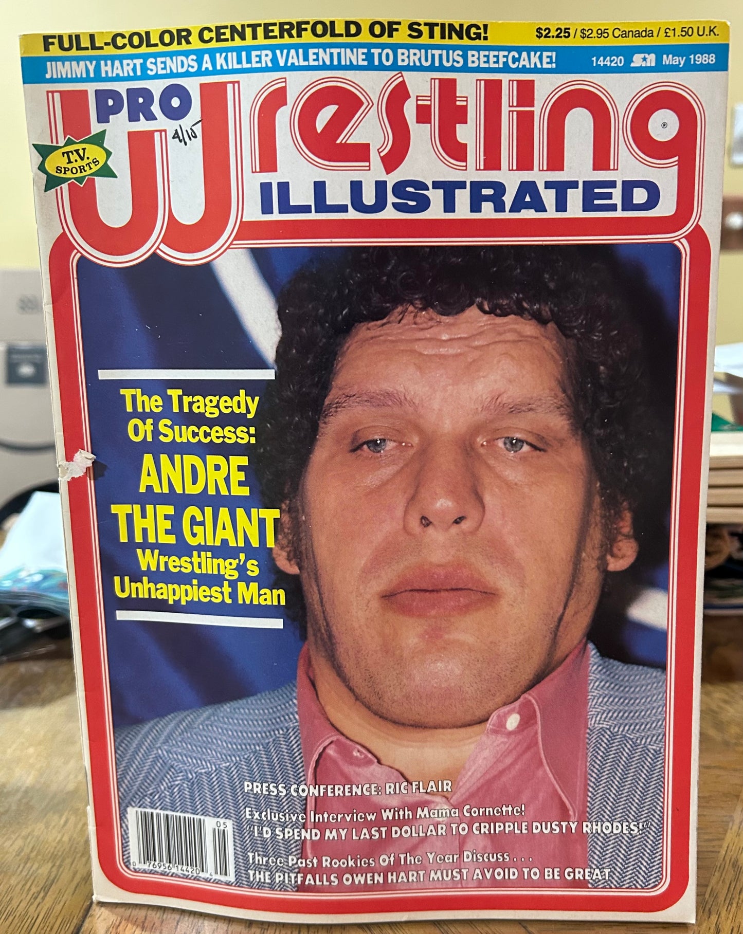 PWI Pro Wrestling Illustrated Magazine May 1988 (Full Color Poster of Sting Inside)