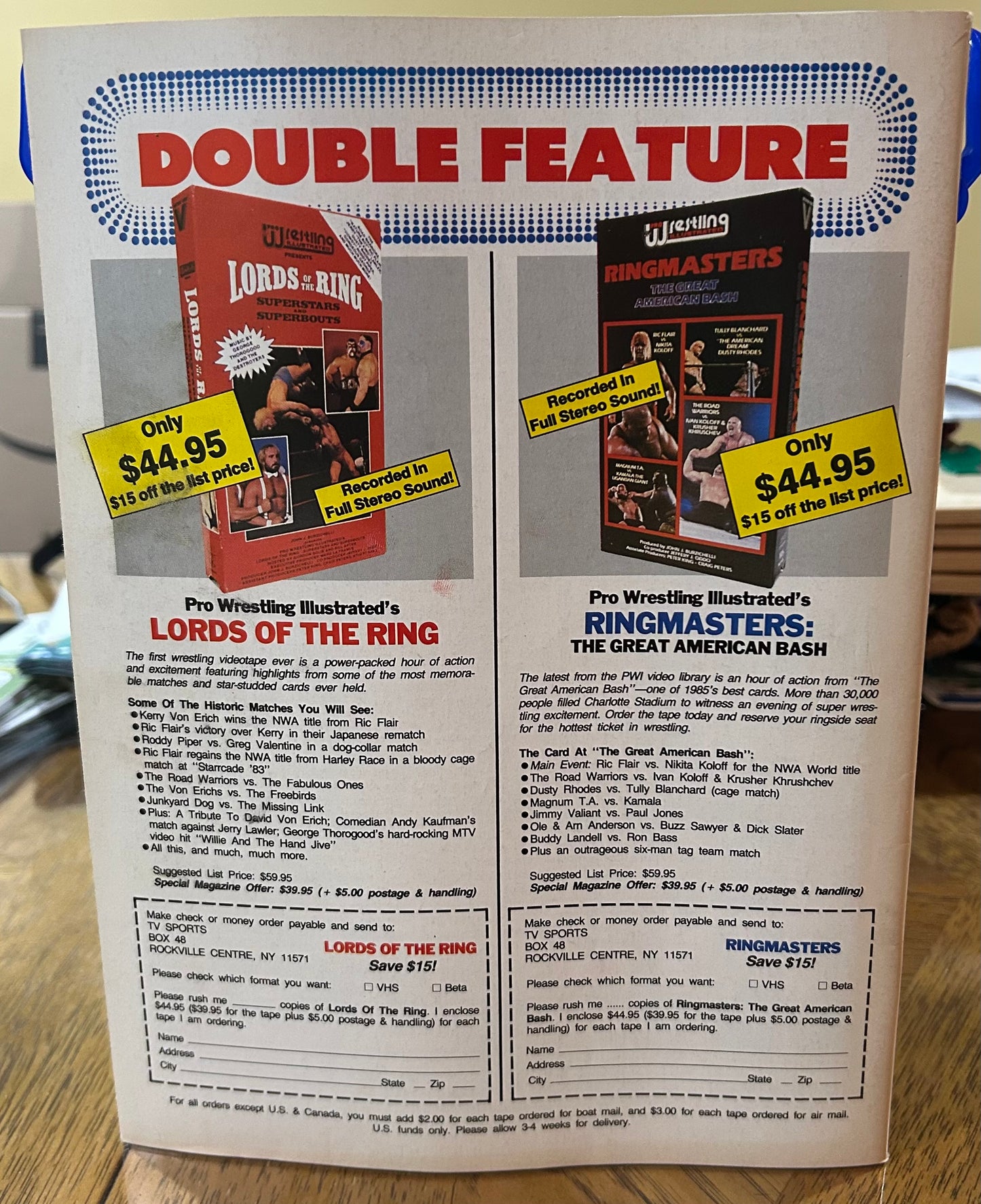 PWI Pro Wrestling Illustrated Magazine April 1988 (Rick Martel Full Color Poster Inside)