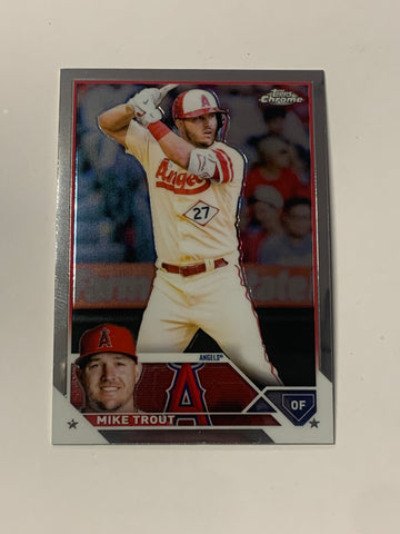 Mike Trout 2023 Topps Chrome Card Angels