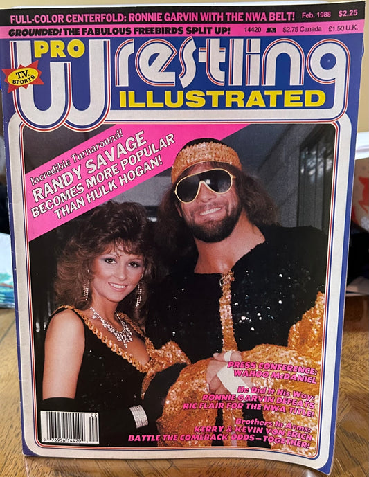 PWI Pro Wrestling Illustrated Magazine February 1988 (Ronnie Garvin Full Color Poster)