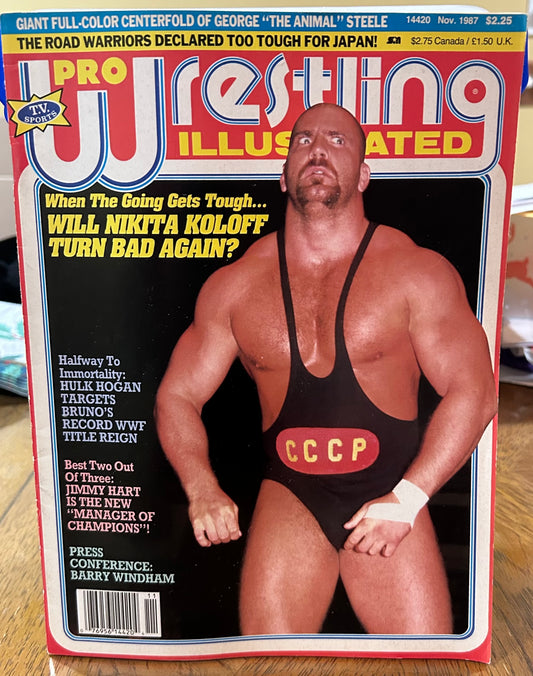 PWI Pro Wrestling Illustrated Magazine November 1987 (George Steele Full Color Poster Inside)