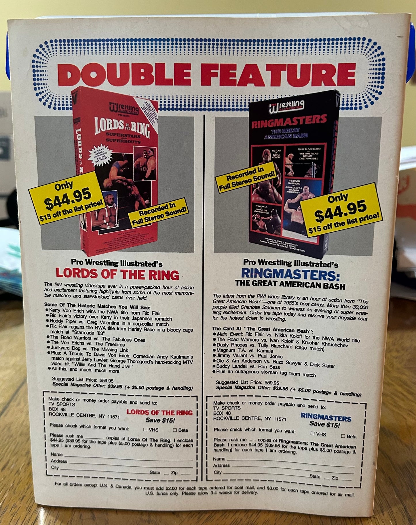 PWI Pro Wrestling Illustrated Magazine November 1987 (George Steele Full Color Poster Inside)