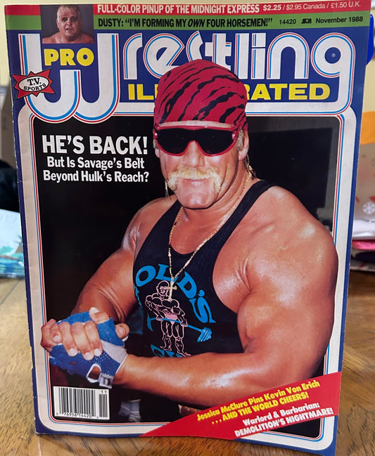 PWI Pro Wrestling Illustrated Magazine Nov. 1988 (Midnight Express Full Color Poster Inside)