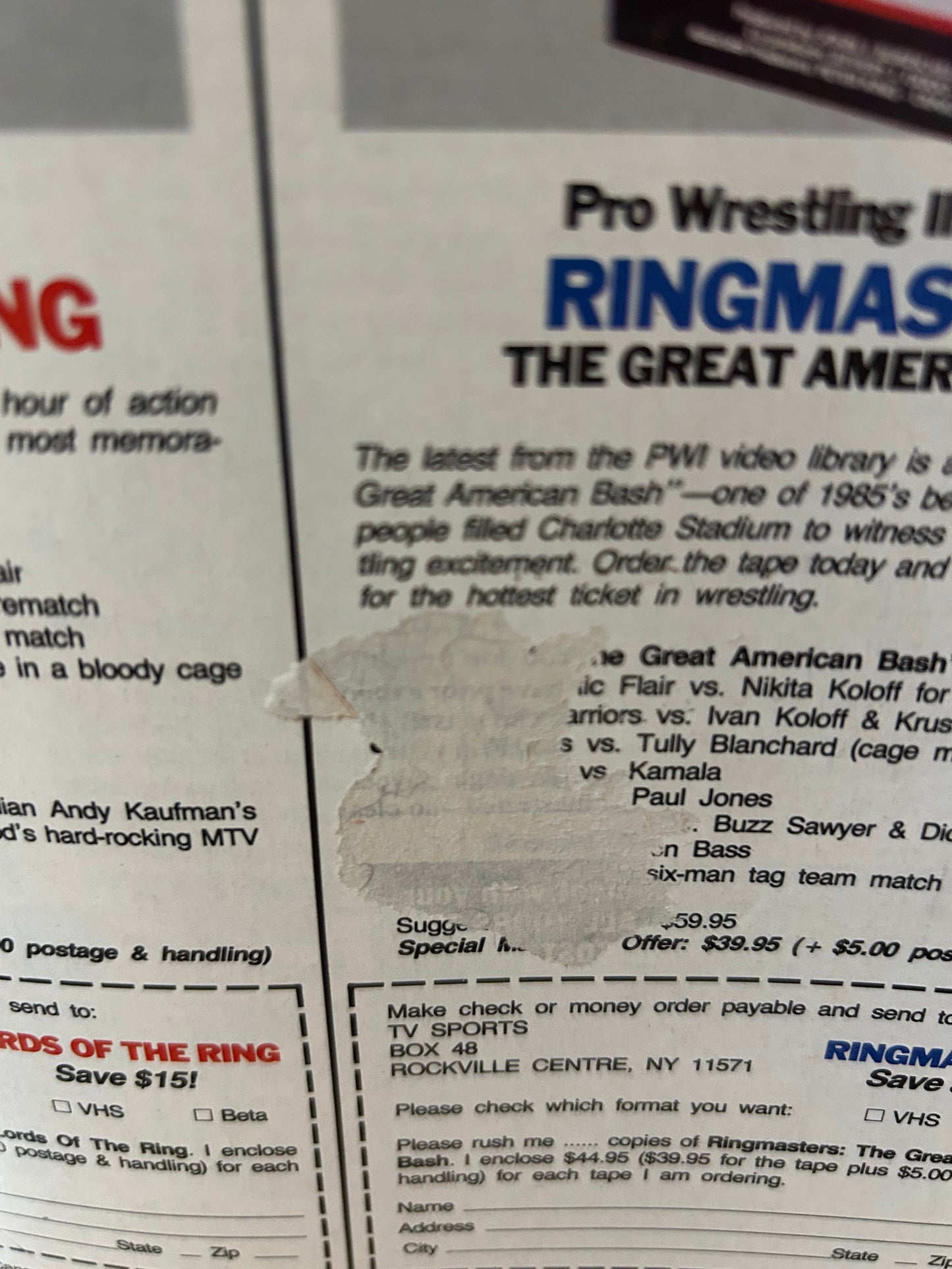 PWI Pro Wrestling Illustrated Magazine July 1988 (Curt Hennig Full Color Poster Inside)