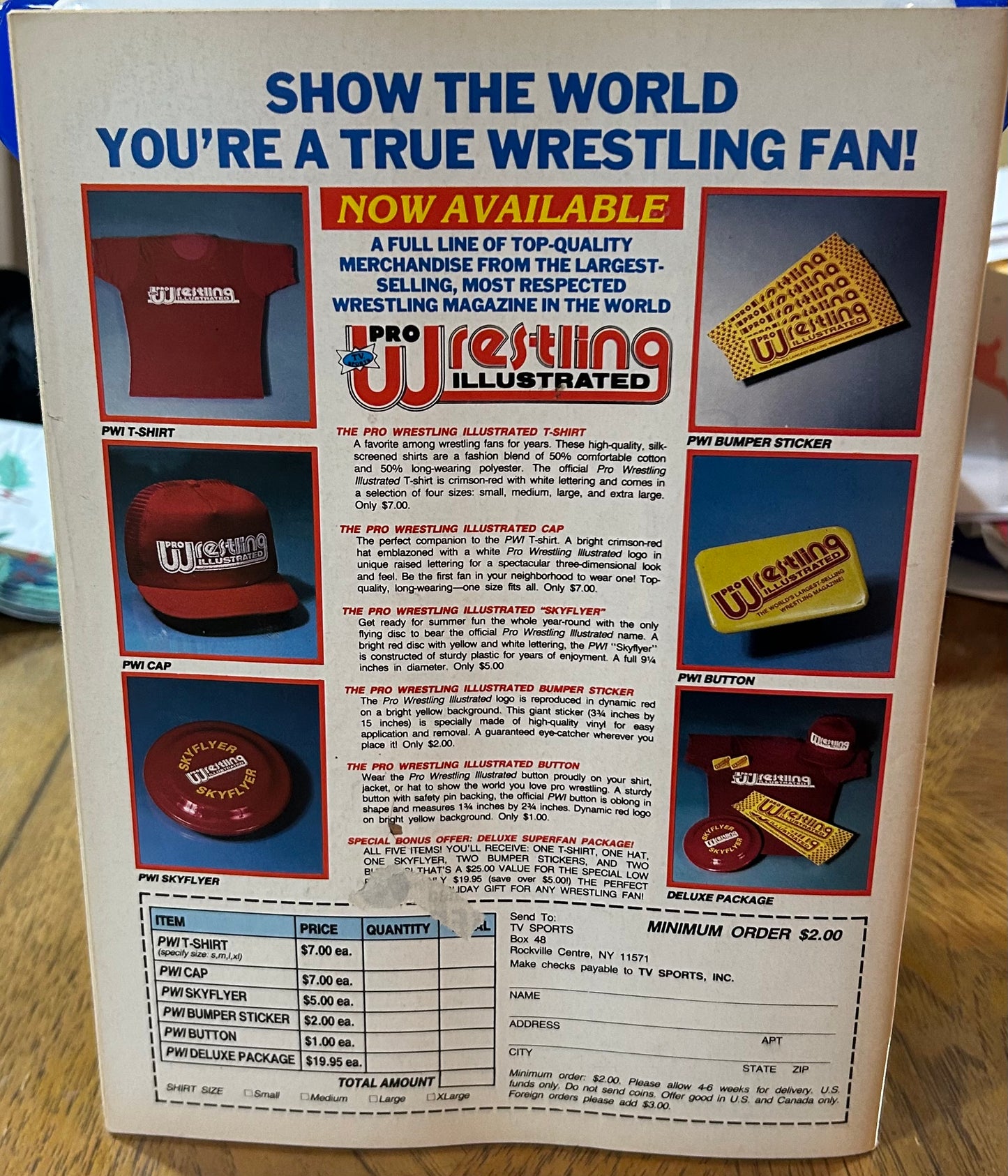 PWI Pro Wrestling Illustrated Magazine August 1988 (Al Perez Full Color Poster Inside)