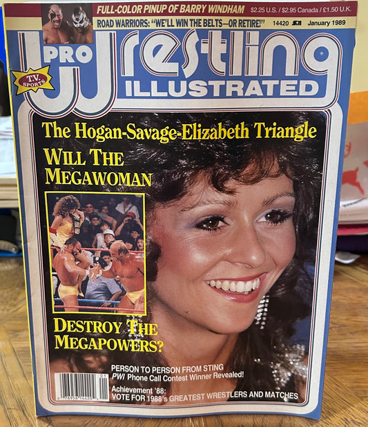 PWI Pro Wrestling Illustrated Magazine Jan. 1989 (Barry Windham Full Color Pister Inside)