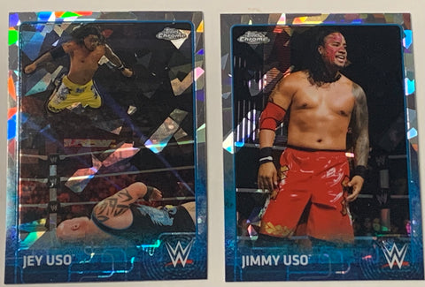 Jimmy & Jey Uso 2015 WWE Topps Chrome X-Fractor Refractor Card (You get both cards)