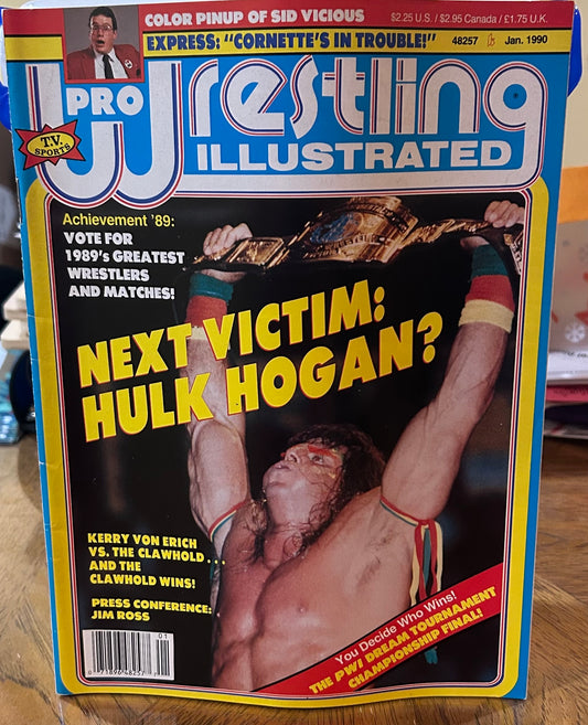 PWI Pro Wrestling Illustrated Magazine Jan. 1990 (Sid Vicious Full Color Poster Inside)
