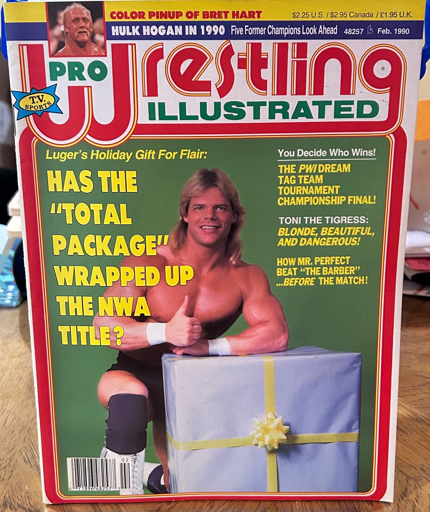 PWI Pro Wrestling Illustrated Magazine Feb. 1990 (Bret Hart Full Color Poster Inside)