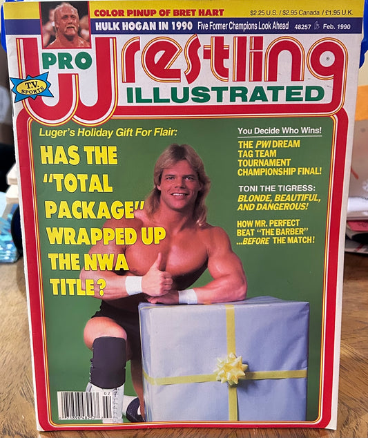 PWI Pro Wrestling Illustrated Magazine Feb. 1990 (Bret Hart Full Color Poster Inside)