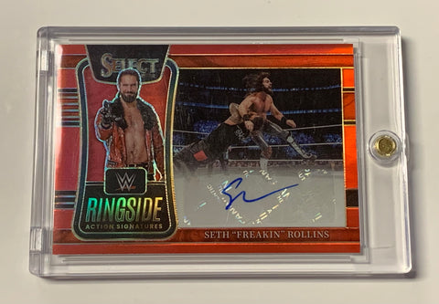 Seth Rollins 2022 WWE Select Red Prizm Auto Signature Card #92/99
