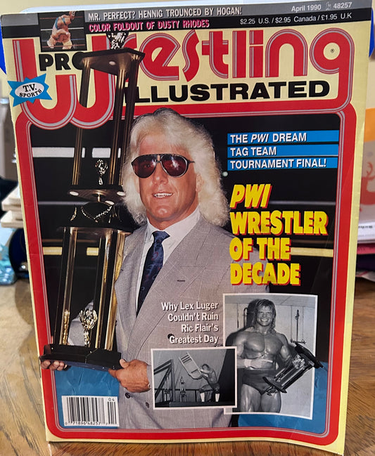 PWI Pro Wrestling Illustrated Magazine April 1990 (Dusty Rhodes Full Color Poster)